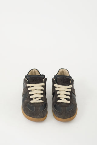 Maison Margiela Black Leather & Dark Grey Suede Replica Sneaker