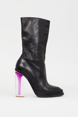 Maison Margiela Black & Purple Leather & Lucite Boot