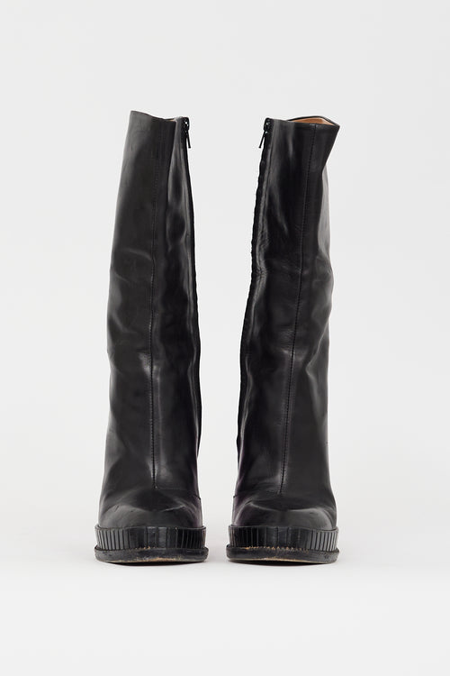 Maison Margiela Black & Purple Leather & Lucite Boot