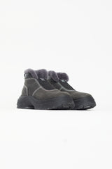 Maison Margiela Black Suede & Shearling Ankle Boot