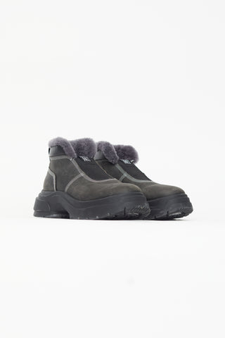 Maison Margiela Black Suede & Shearling Ankle Boot