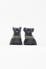 Maison Margiela Black Suede & Shearling Ankle Boot