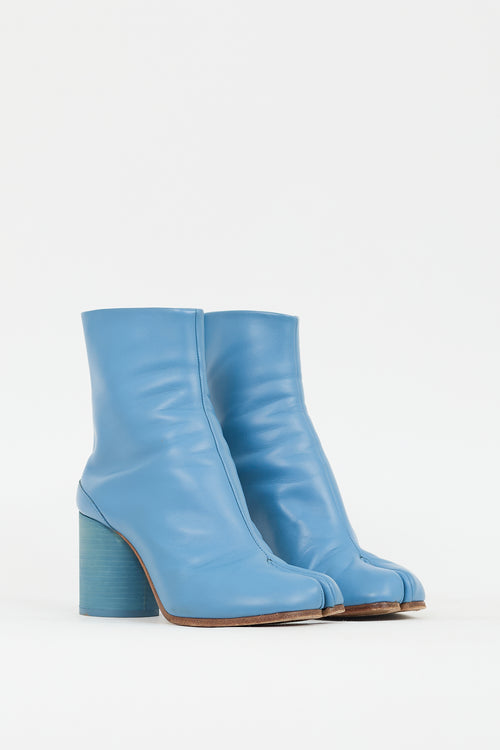 Maison Margiela Blue Leather Tabi Heeled Boot