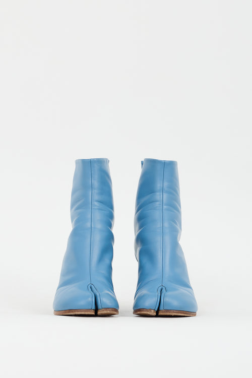 Maison Margiela Blue Leather Tabi Heeled Boot