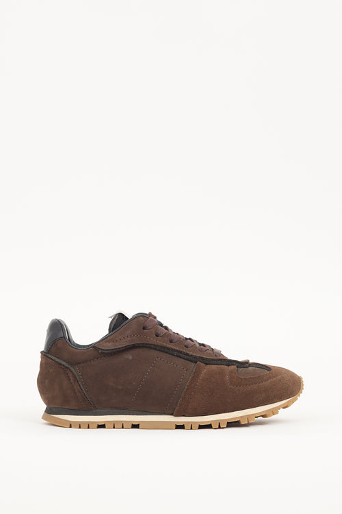 Maison Margiela Brown Suede Retro Runner Sneaker