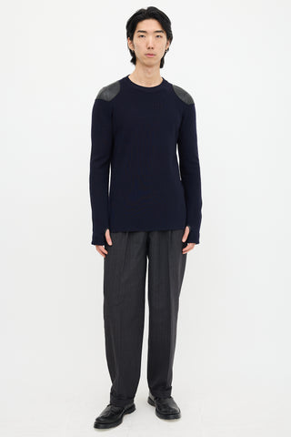 FW 2015 Leather Panel Sweater