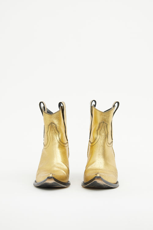 Maison Margiela Gold Western Ankle Boot