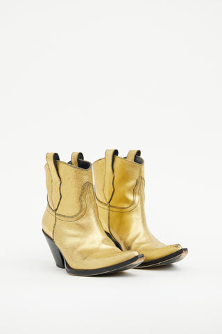 Maison Margiela Gold Western Ankle Boot