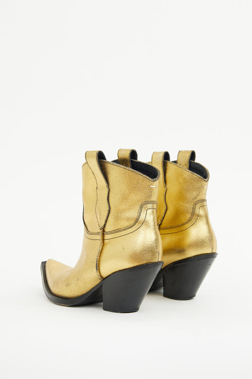 Maison Margiela Gold Western Ankle Boot