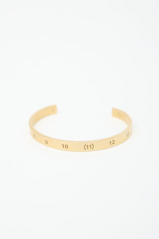 Maison Margiela Gold Plated Numerical Cuff Bracelet