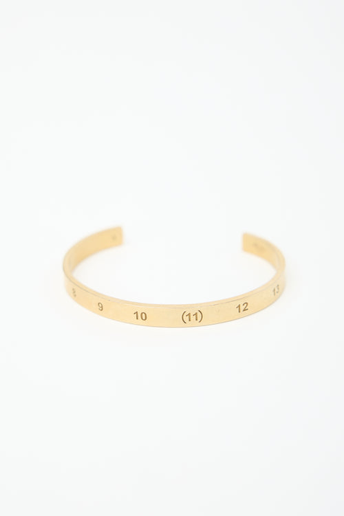 Maison Margiela Gold Plated Numerical Cuff Bracelet