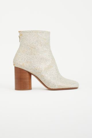 Maison Margiela Gold & Silver Glitter Ankle Boot