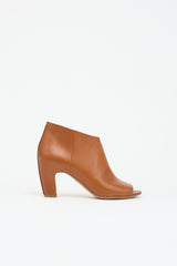 Maison Margiela Leather Peep Toe Ankle Boot
