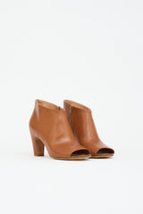 Maison Margiela Leather Peep Toe Ankle Boot