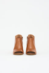 Maison Margiela Leather Peep Toe Ankle Boot