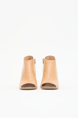 Maison Margiela Leather Peep Toe Ankle Boot