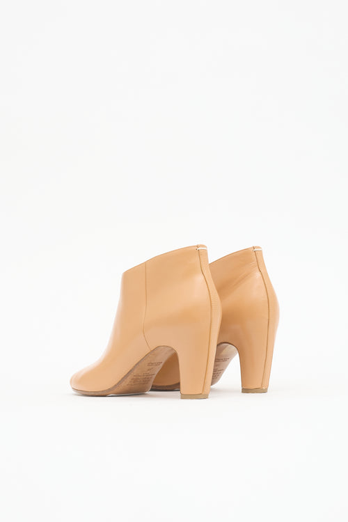 Maison Margiela Leather Peep Toe Ankle Boot