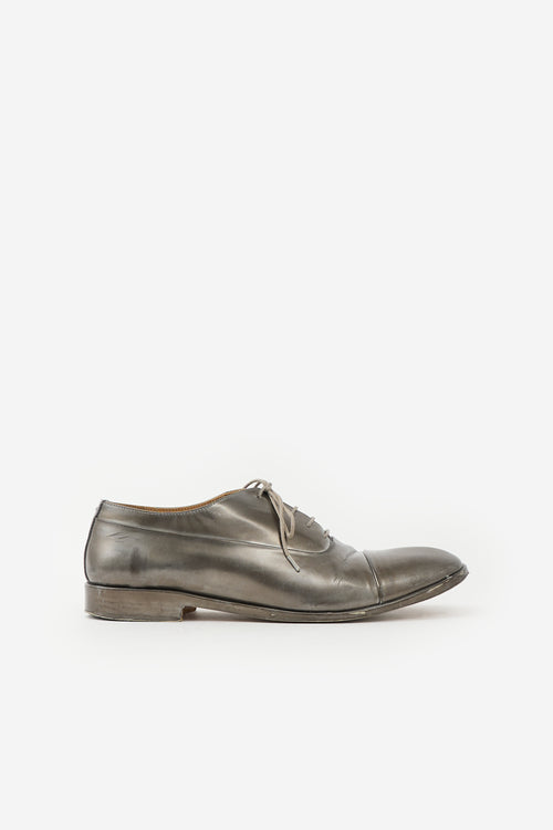 Maison Margiela Metallic Leather Lace Up Loafer