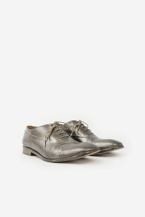 Maison Margiela Metallic Leather Lace Up Loafer