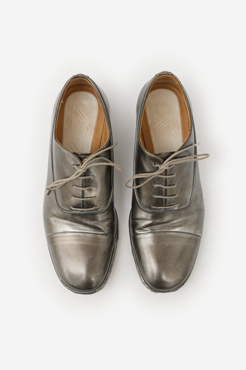 Maison Margiela Metallic Leather Lace Up Loafer