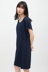 Maison Margiela Navy Shift Midi Dress