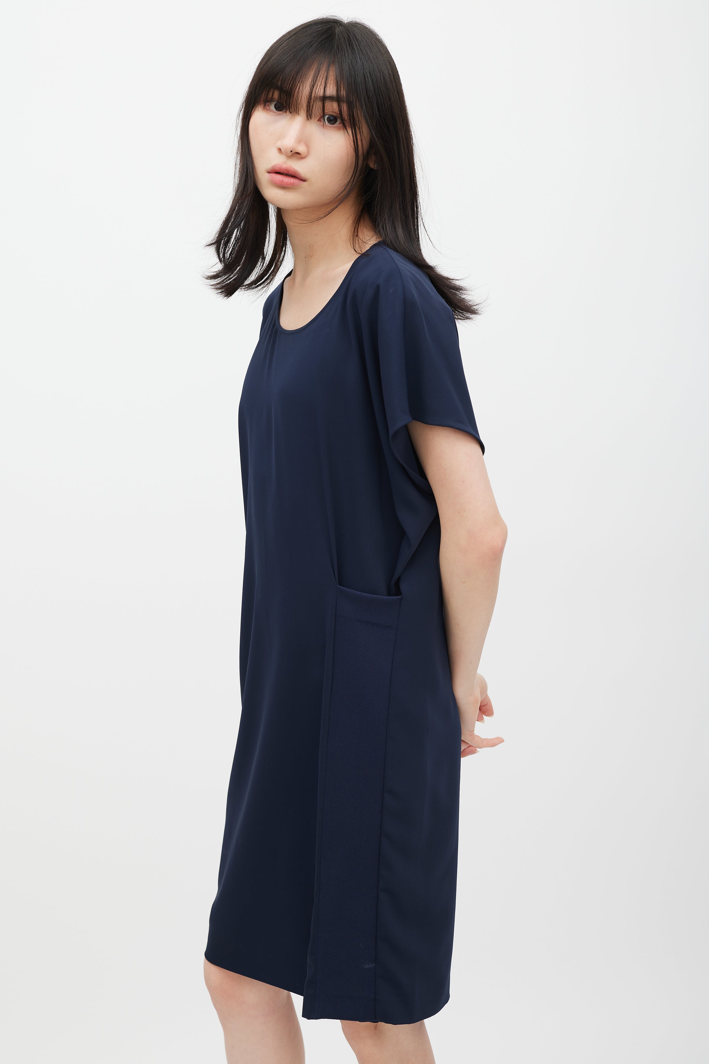 Maison Margiela // Navy Shift Midi Dress – VSP Consignment Maison Margiela // Navy Shift Midi Dress – VSP Consignment
