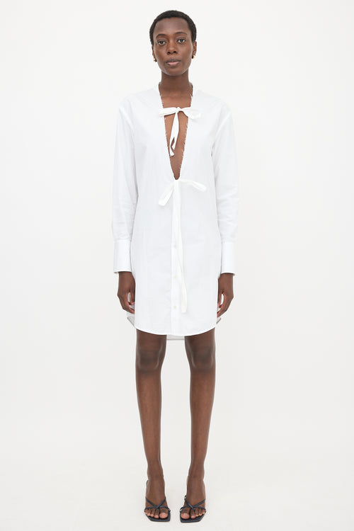 Maison Margiela Poplin Tie Shirt Dress