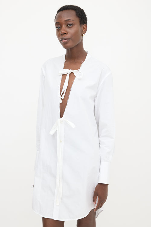 Maison Margiela Poplin Tie Shirt Dress