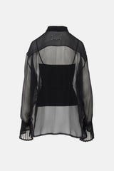 Maison Margiela Silk Georgette Ruffled Blouse