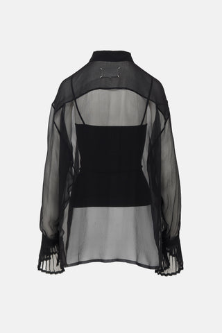 Maison Margiela Silk Georgette Ruffled Blouse