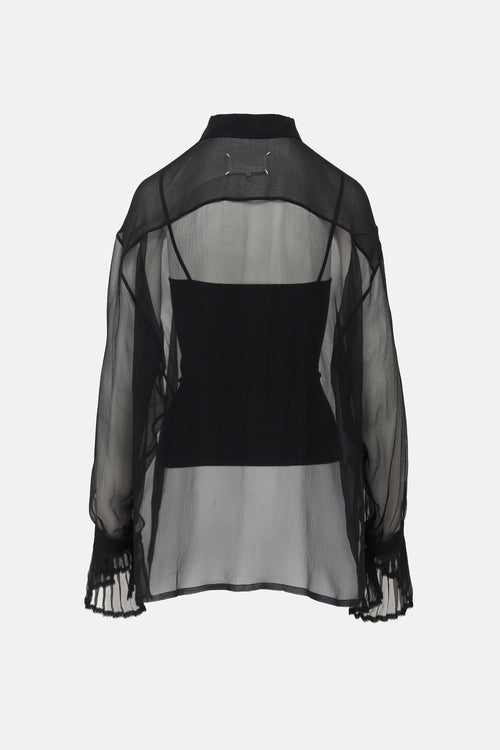 Maison Margiela Silk Georgette Ruffled Blouse