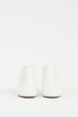 Maison Margiela White Leather Asymmetrical Heel Mule