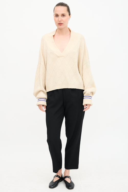 Maison Margiela Wool Oversized Cropped Sweater