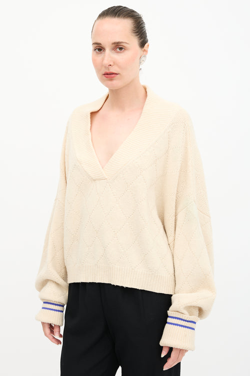 Maison Margiela Wool Oversized Cropped Sweater