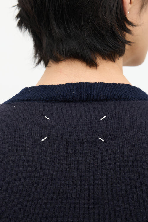 Maison Margiela Wool Ribbed Panel Sweater