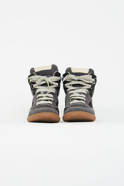 Maison Margiela Black & Grey Leather High-Top Sneaker