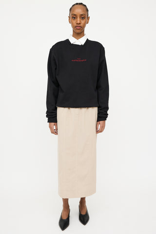 Maison Margiela Black & Red Embroidered Logo Sweatshirt