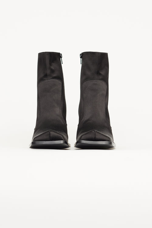 Maison Margiela Black Satin Clear Heel Ankle Boot