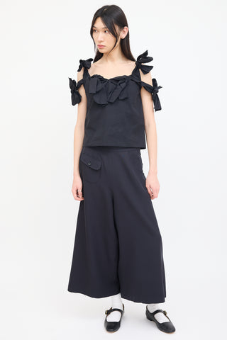 Maison Rabih Kayrouz Black Knotted Bow Top