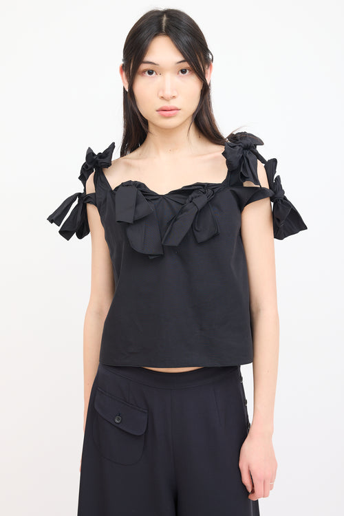 Maison Rabih Kayrouz Black Knotted Bow Top