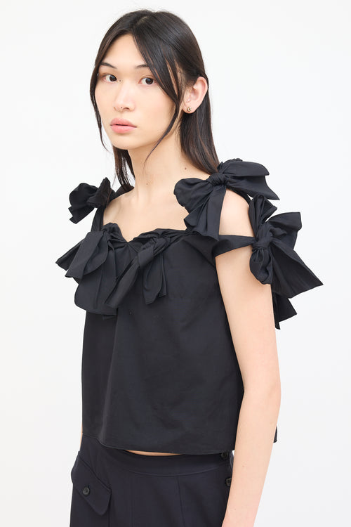 Maison Rabih Kayrouz Black Knotted Bow Top