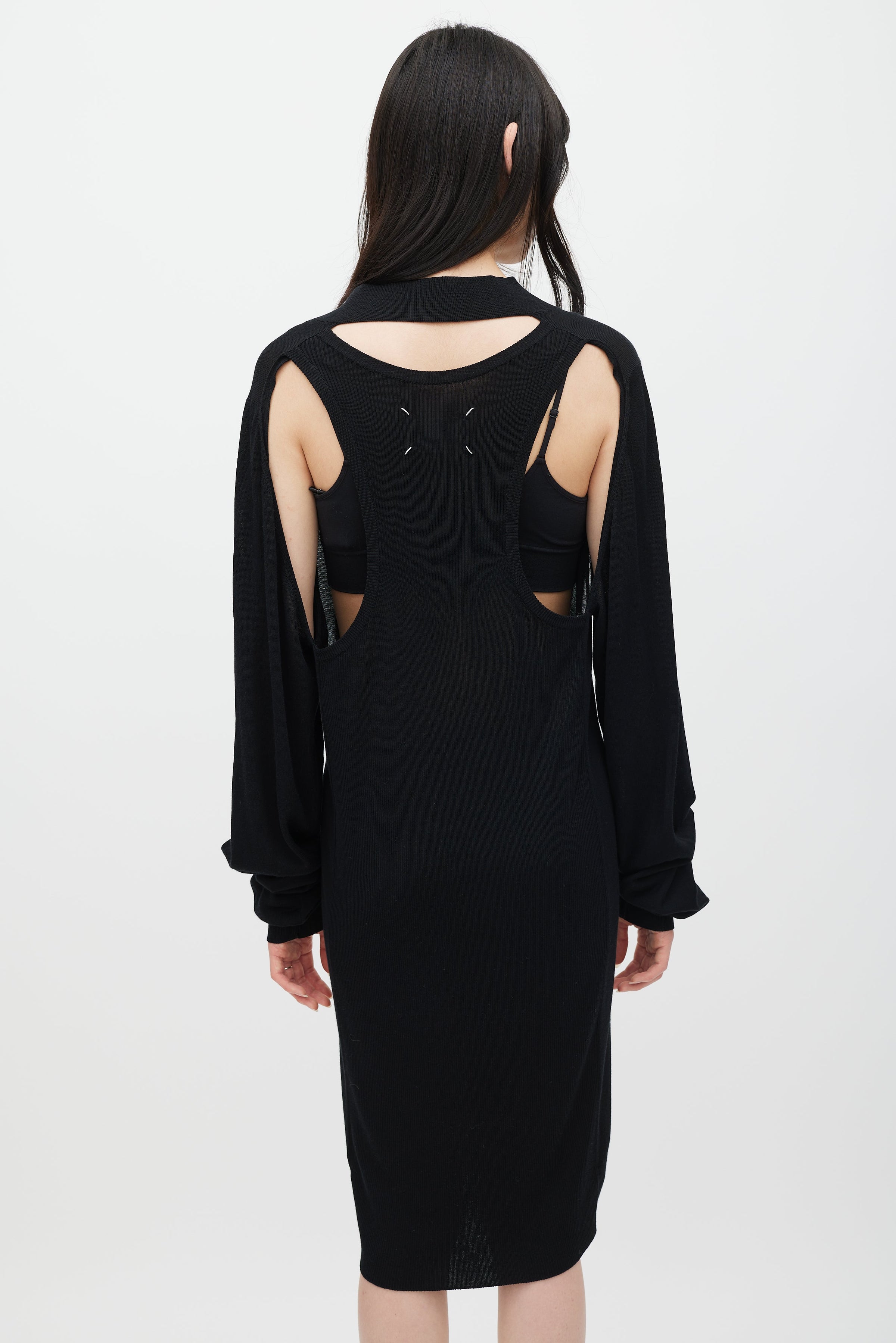 Maison Margiela // Black Knit Cutout Sweater Dress VSP Consignment Maison Margiela // Black Knit Cutout Sweater Dress VSP Consignment