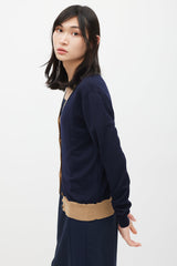 Maison Margiela Navy & Multi Wool & Silk Trim Cardigan