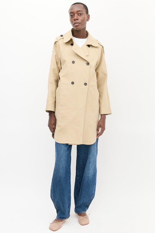 Maje Beige Double Breasted Trench Coat VSP Consignment