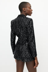Maje Black Velvet Sequin Co-Ord Set