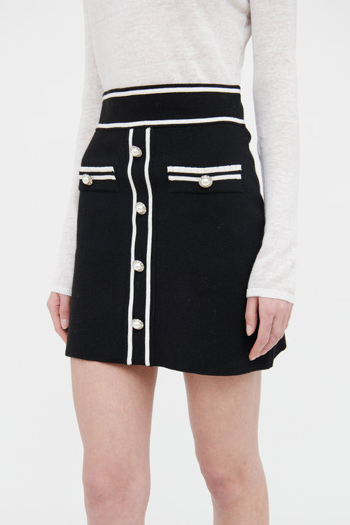 Maje Black & White Knit Skirt