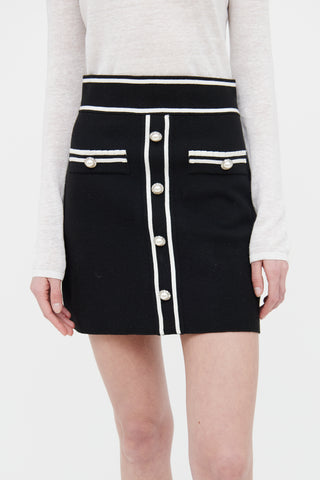 Maje Black & White Knit Skirt