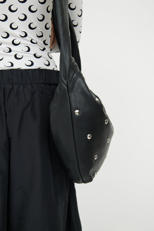 Maje Black & Silver Stud Crossbody Bag