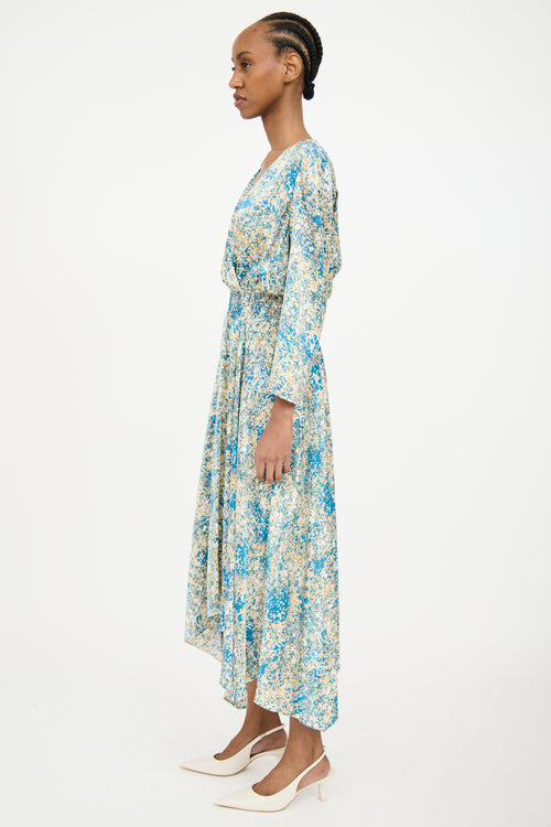 Maje Blue & Multicolour Maxi Dress