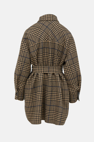 Maje Wool Blend Check Jacket